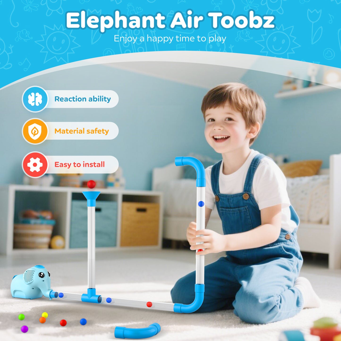 Air Toobz, Air-Powered STEM Building Toys for Kids & Teens, Kids Building Toys, STEM Toys for 3+ Year Old