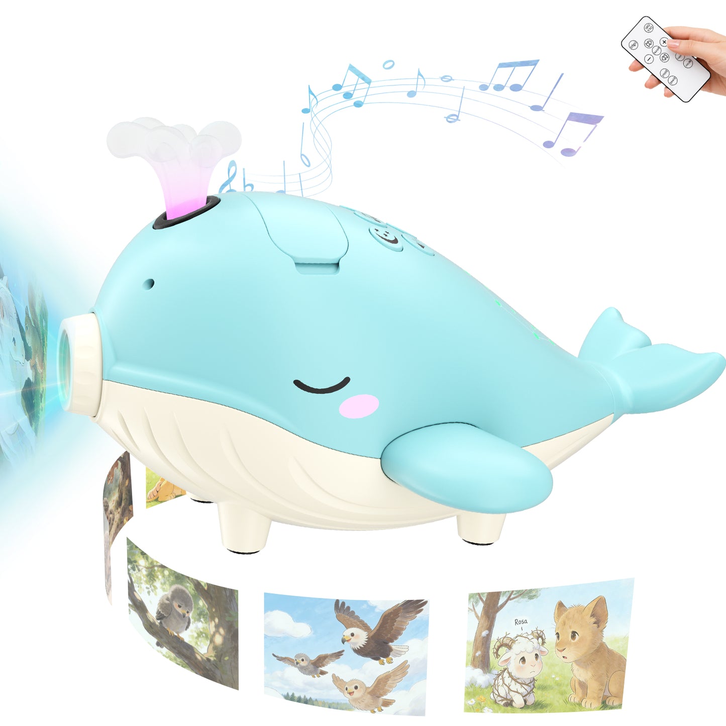 Kids Story Projector with 30 Story Cards, Projector for Kids Ages 3-7, Screen-Free Storytelling Device with Remote, Adjustable Stand, Portable Rechargeable, 160+ Audio Tracks, Gift for Boys Girls